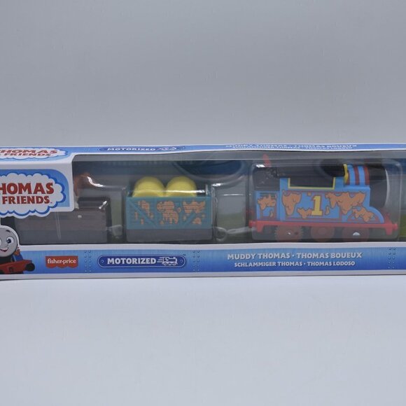 Thomas & Friends Fisher-Price Motorized Muddy Thomas with Cars New - Picture 1 of 8